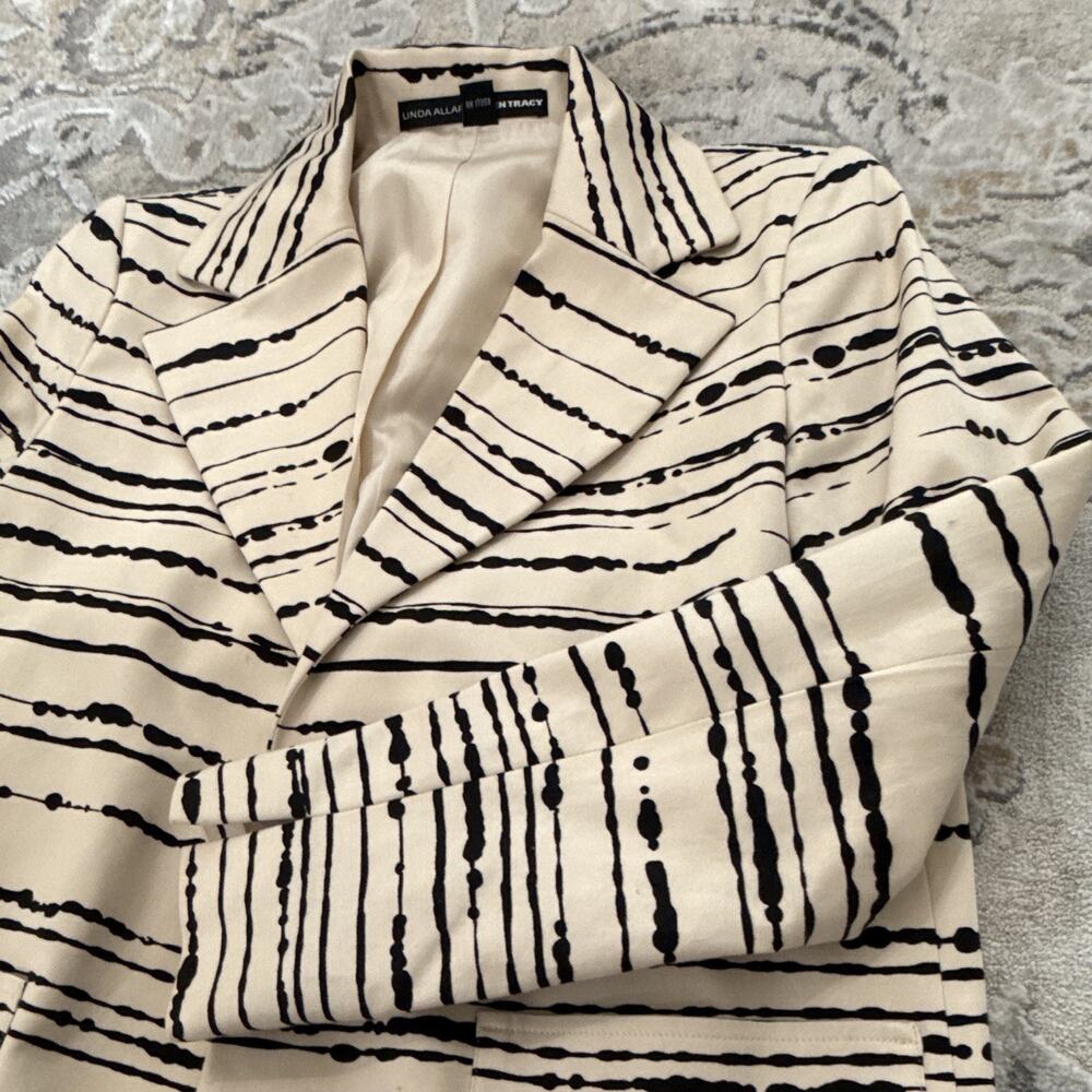 Linda Allard Ellen Tracy Women's Blazer Petite 8 Cotton Silk Lined Career Office